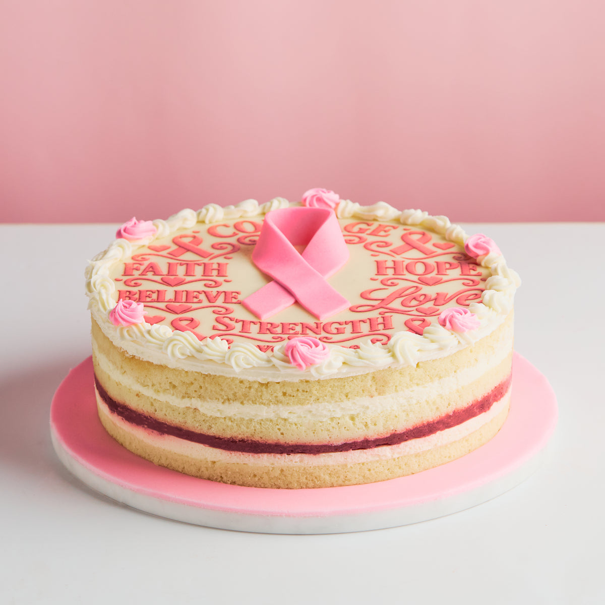 Pink Ribbon Cake 8"