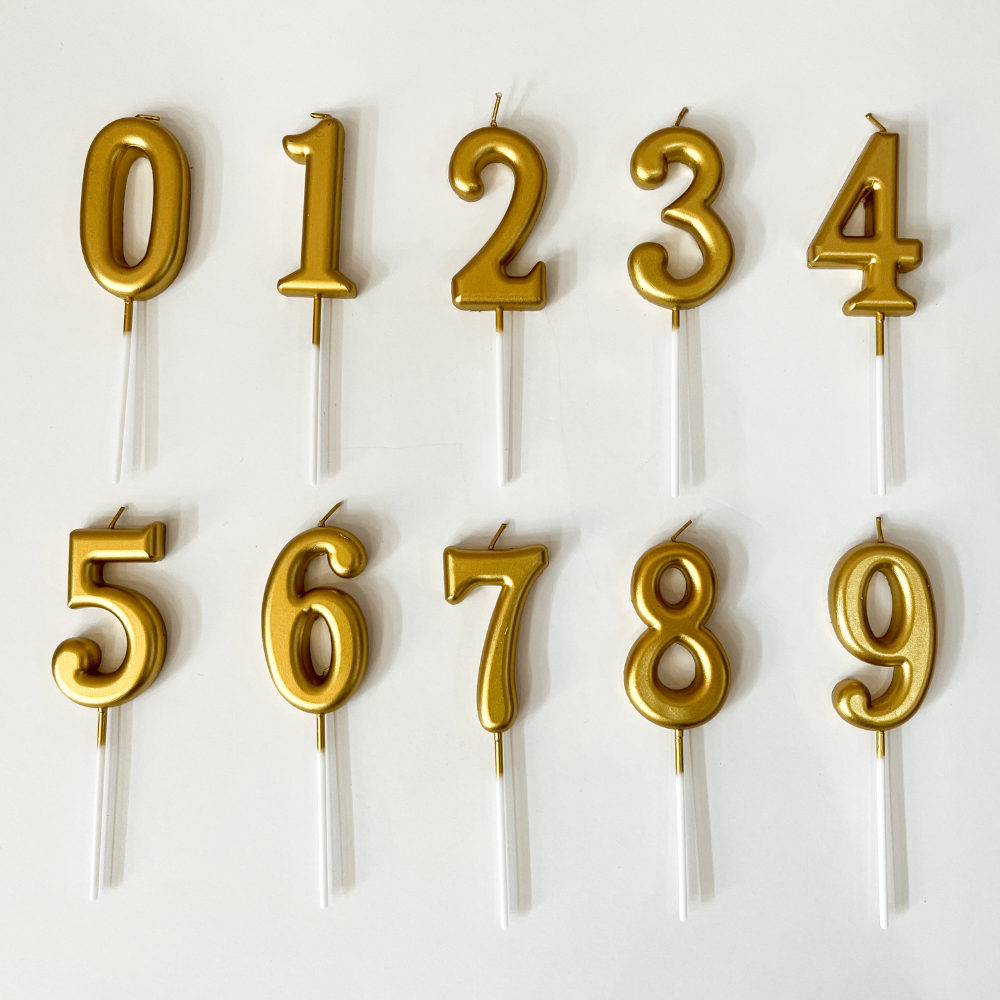 GOLD NUMBER CANDLES