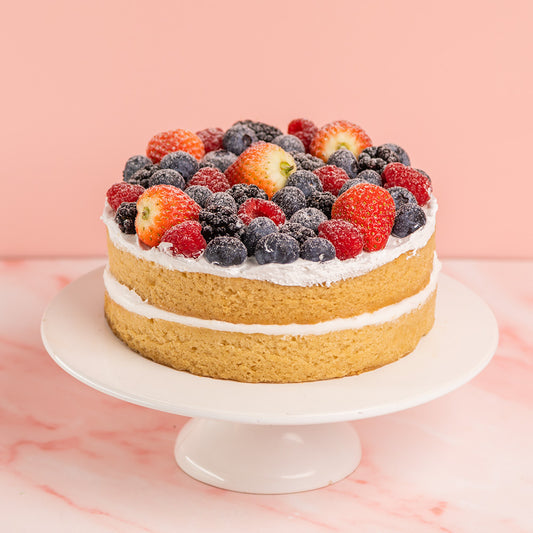 VANILLA BERRY VEGAN CAKE